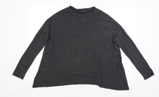 Womens UK Size 8 River Island Grey Basic T-Shirt