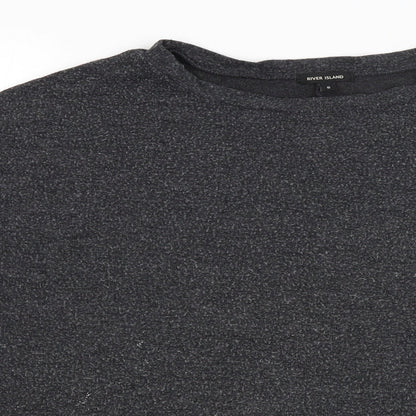 Womens UK Size 8 River Island Grey Basic T-Shirt