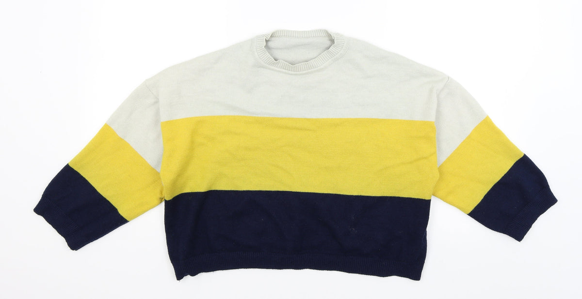 Preworn Womens Yellow Striped  Pullover Jumper Size M