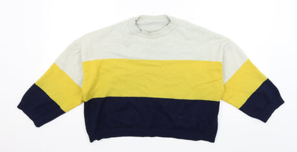 Preworn Womens Yellow Striped  Pullover Jumper Size M