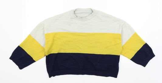 Preworn Womens Yellow Striped  Pullover Jumper Size M