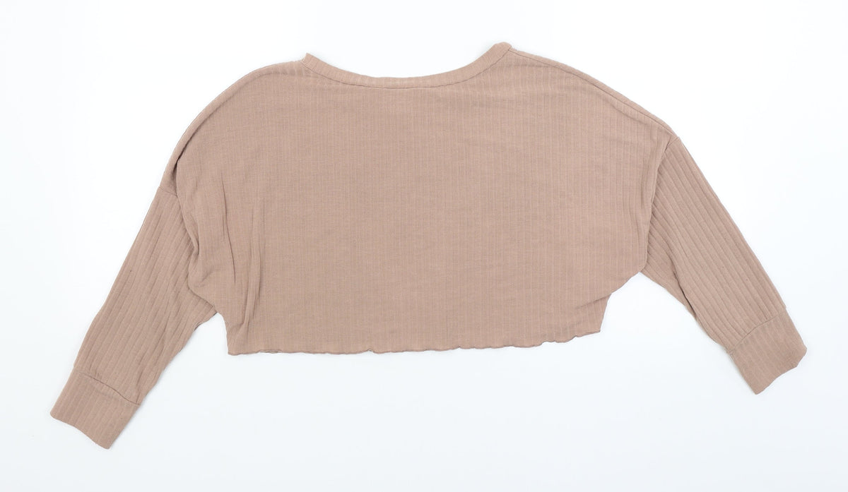 Back view of Miss Selfridge women’s pink jumper, size UK 8