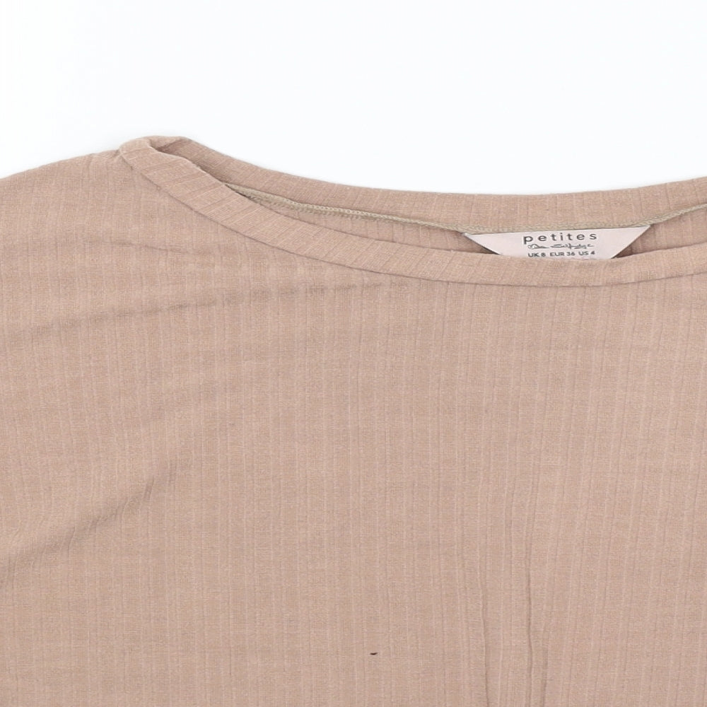 Close-up detail of Miss Selfridge women’s pink jumper, size UK 8