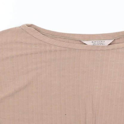Close-up detail of Miss Selfridge women’s pink jumper, size UK 8