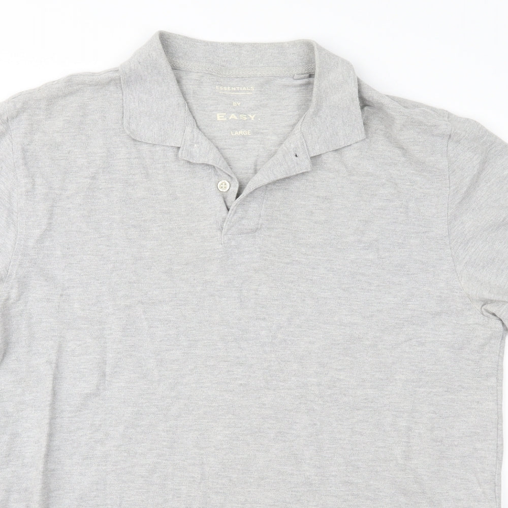Easy Mens Grey    Polo Size L