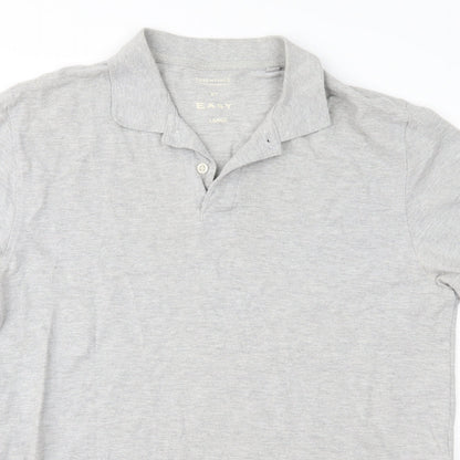 Easy Mens Grey    Polo Size L