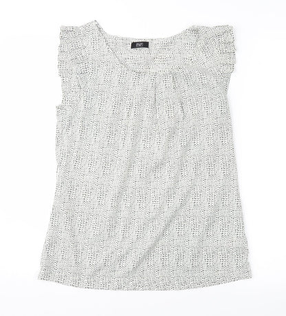 F&F Womens Grey Geometric  Basic Blouse Size 10