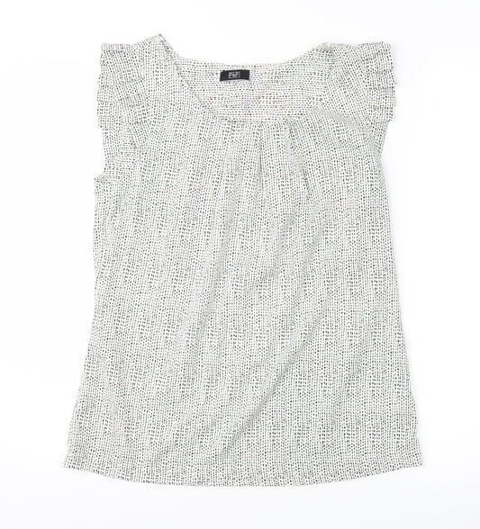 F&F Womens Grey Geometric  Basic Blouse Size 10
