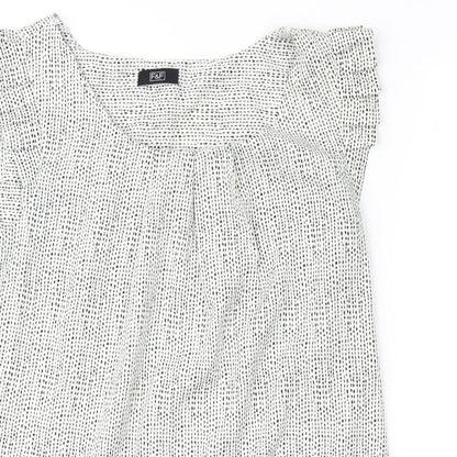 F&F Womens Grey Geometric  Basic Blouse Size 10