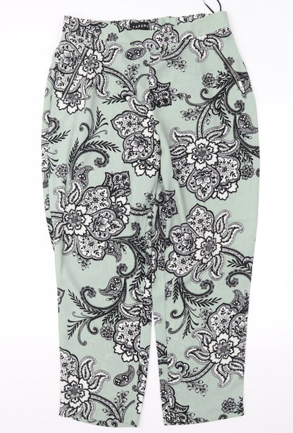Womens UK Size 14 Peacocks Regular Fit  Green Trousers