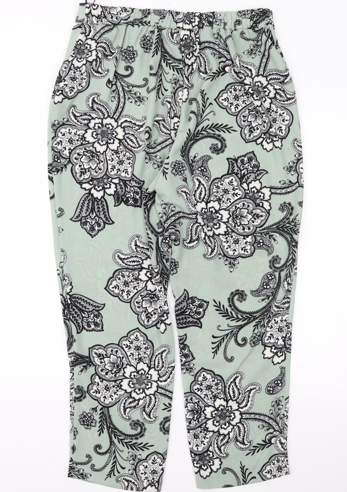 Womens UK Size 14 Peacocks Regular Fit  Green Trousers