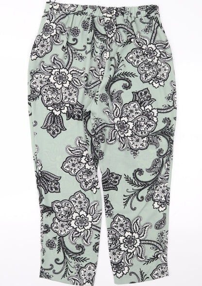 Womens UK Size 14 Peacocks Regular Fit  Green Trousers
