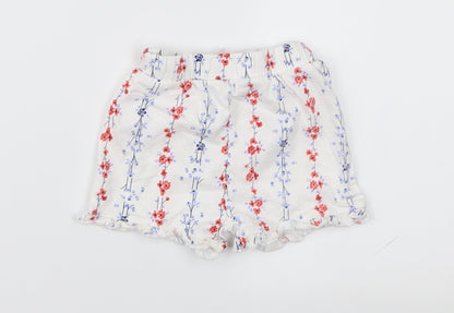 Matalan Girls White Floral  Cropped Trousers Size 9-12 Months