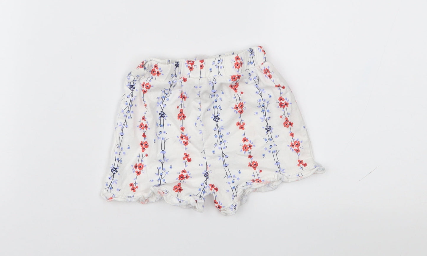 Matalan Girls White Floral  Cropped Trousers Size 9-12 Months
