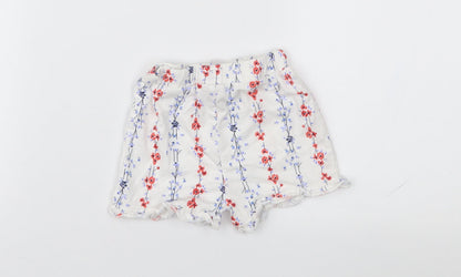 Matalan Girls White Floral  Cropped Trousers Size 9-12 Months