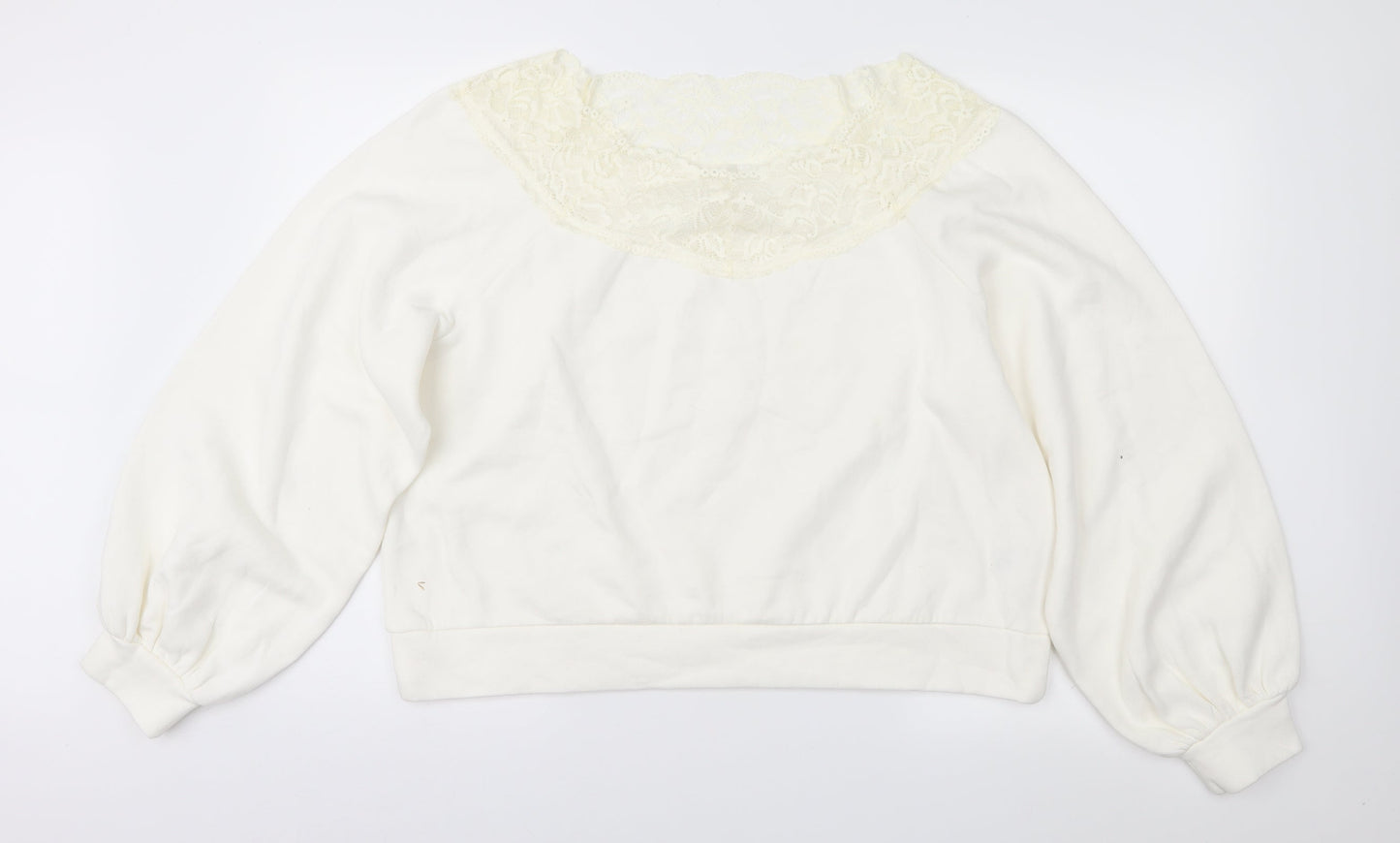 H&M Womens Ivory   Pullover Sweatshirt Size XL