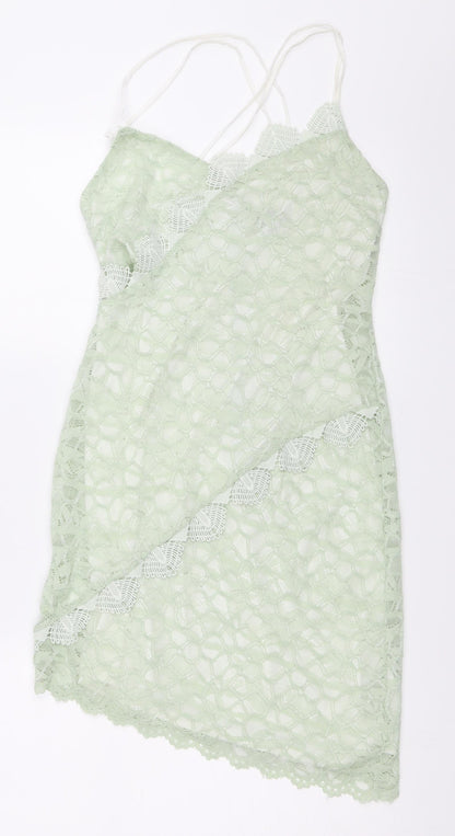 Topshop Womens Green  Lace Mini  Size 8