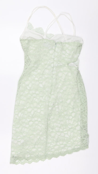 Topshop Womens Green  Lace Mini  Size 8