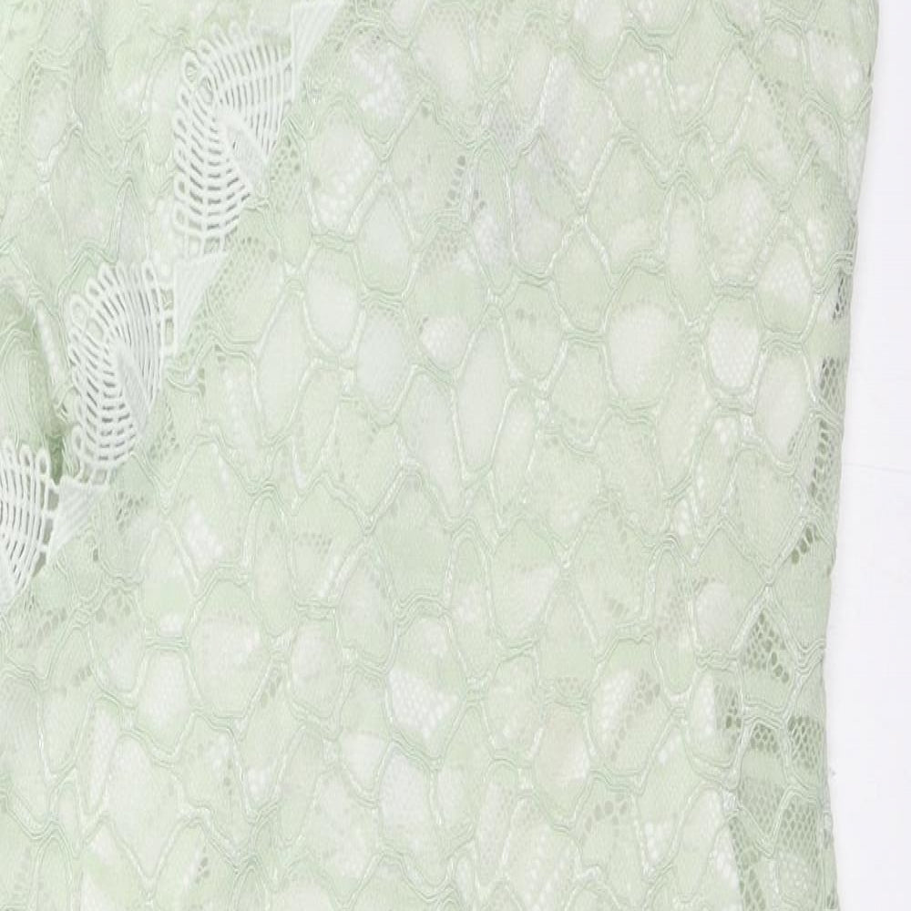 Topshop Womens Green  Lace Mini  Size 8