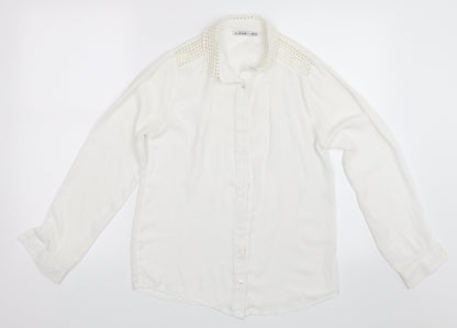 ES Womens White   Basic Button-Up Size M