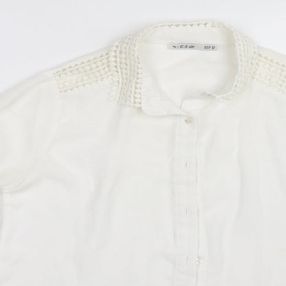 ES Womens White   Basic Button-Up Size M