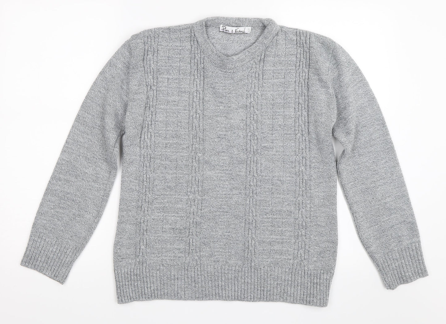 Pure & Natural Womens Grey   Pullover Jumper Size S