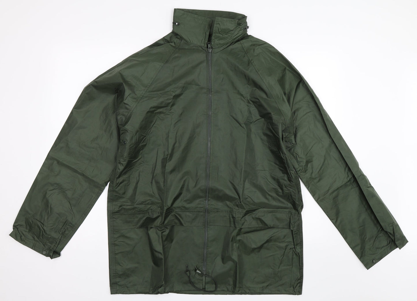 Mens UK Size M Preworn Green Rain Coat