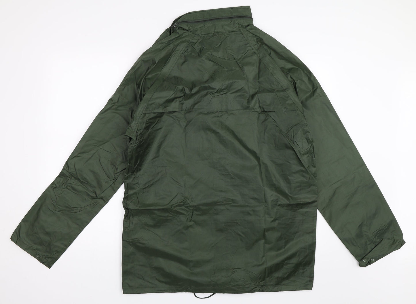 Mens UK Size M Preworn Green Rain Coat