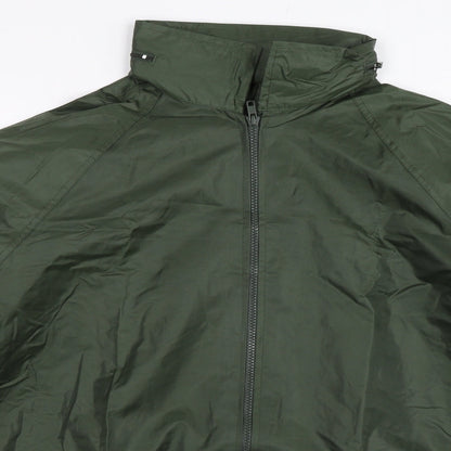 Mens UK Size M Preworn Green Rain Coat