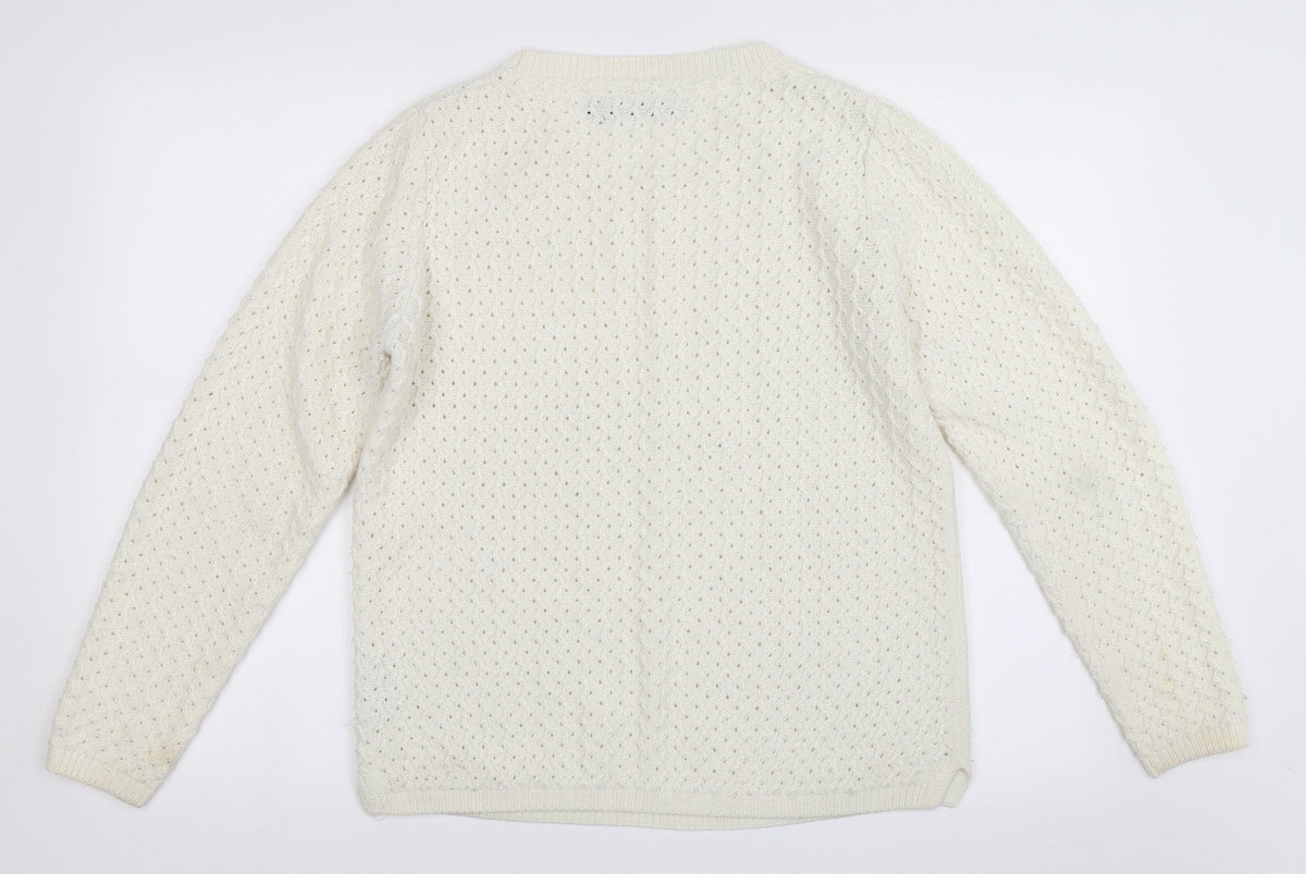 Isle Womens Ivory   Pullover Jumper Size 10