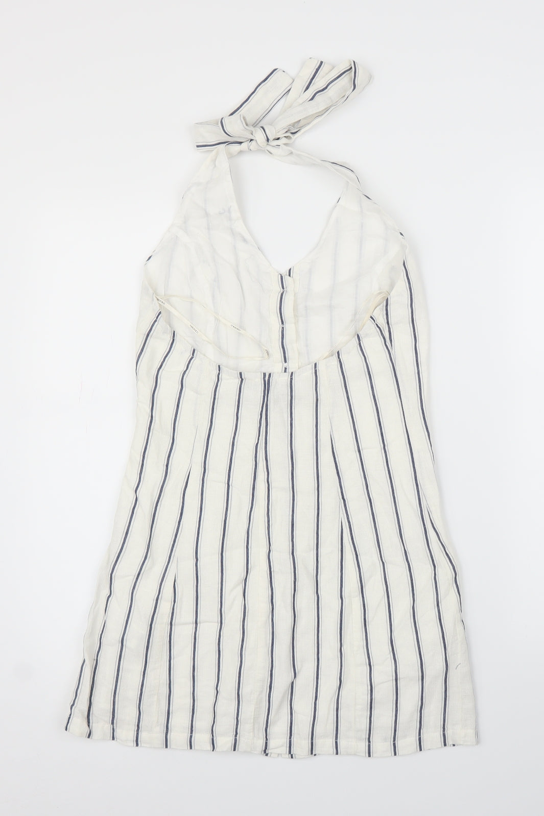 FOREVER 21 Womens White Striped  A-Line  Size S