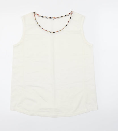 Womens UK Size L Preworn White Basic Blouse