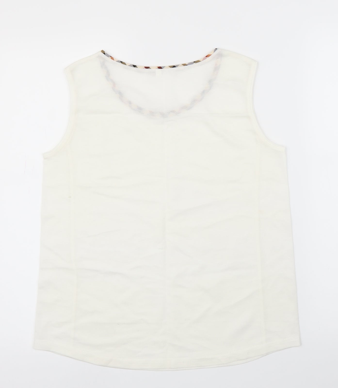 Womens UK Size L Preworn White Basic Blouse
