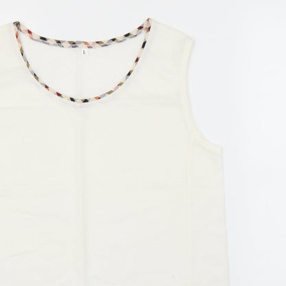Womens UK Size L Preworn White Basic Blouse