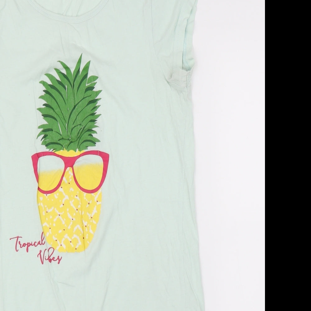 George Womens Green   Tunic T-Shirt Size 12  - Pineapples
