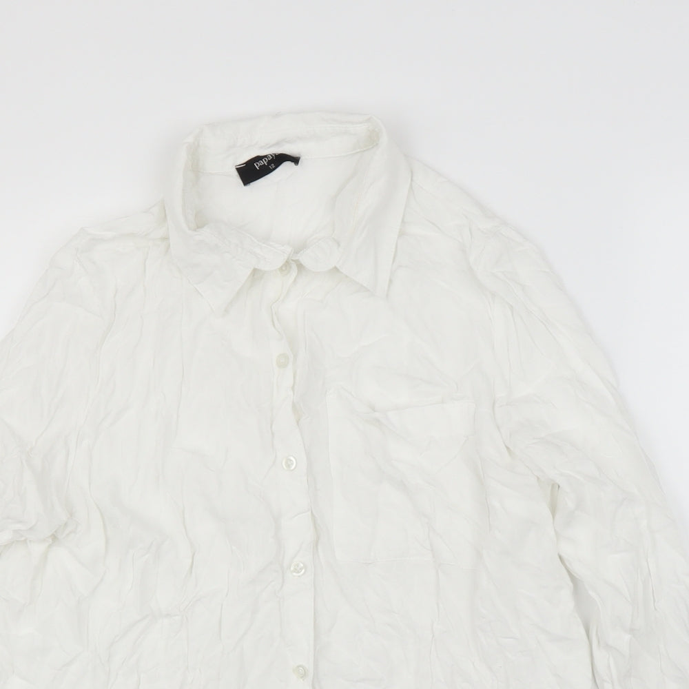 Papaya Womens White   Basic Button-Up Size 12