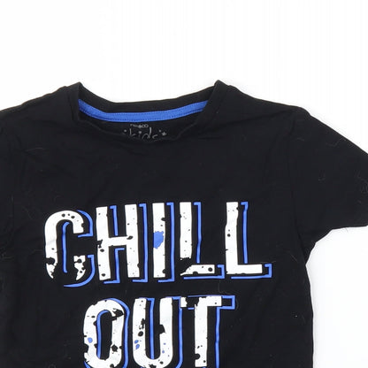 Pep&Co Boys Black   Basic T-Shirt Size 6-7 Years