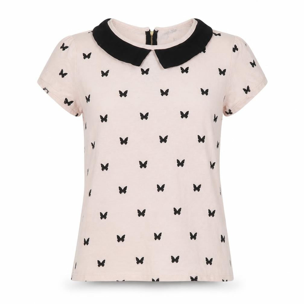Womens UK Size S Bershka Pink Basic T-Shirt