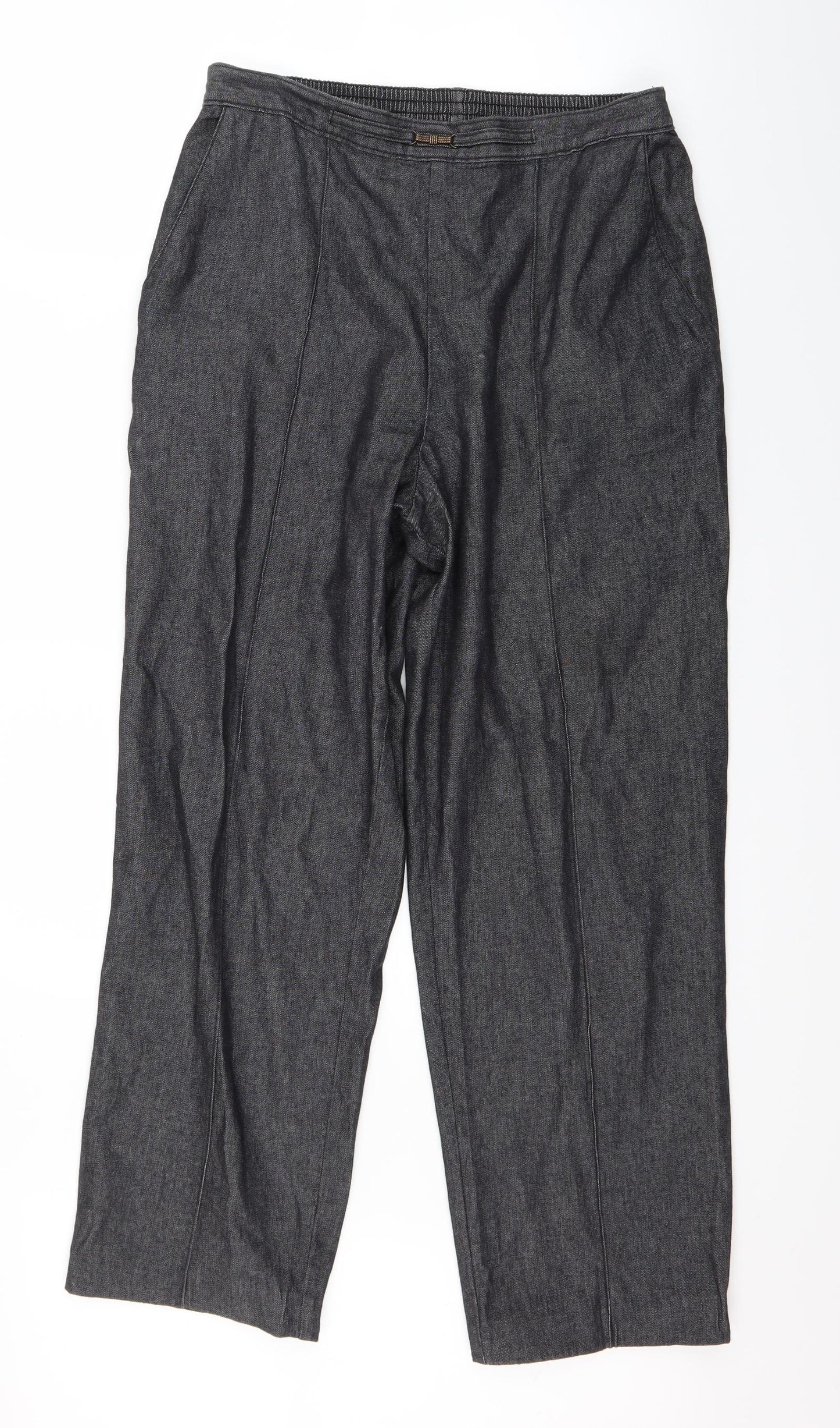 Marks and Spencer Womens Grey  Denim Dress Pants Trousers Size 14 L26 in