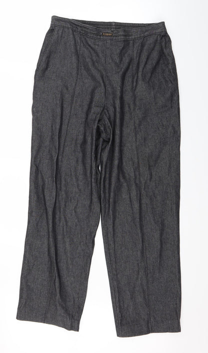 Marks and Spencer Womens Grey  Denim Dress Pants Trousers Size 14 L26 in