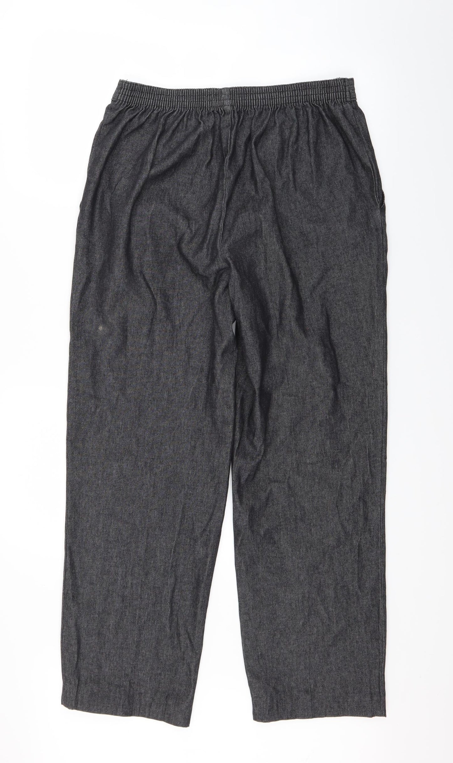 Marks and Spencer Womens Grey  Denim Dress Pants Trousers Size 14 L26 in