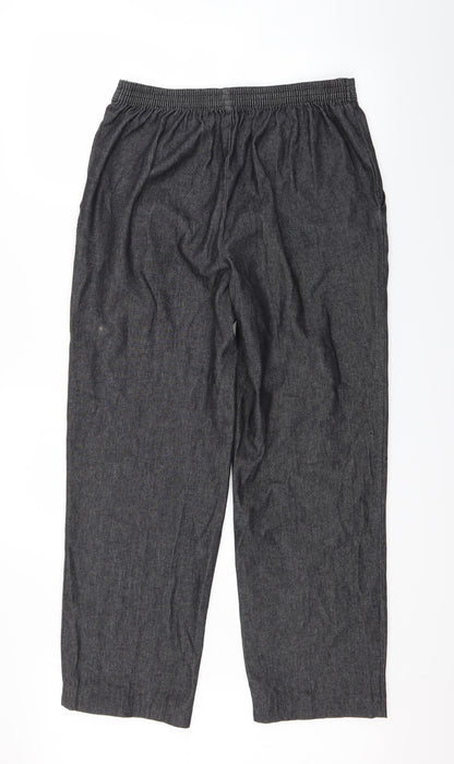 Marks and Spencer Womens Grey  Denim Dress Pants Trousers Size 14 L26 in