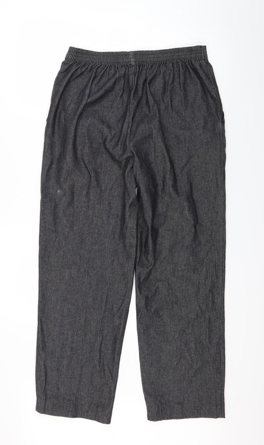 Marks and Spencer Womens Grey  Denim Dress Pants Trousers Size 14 L26 in