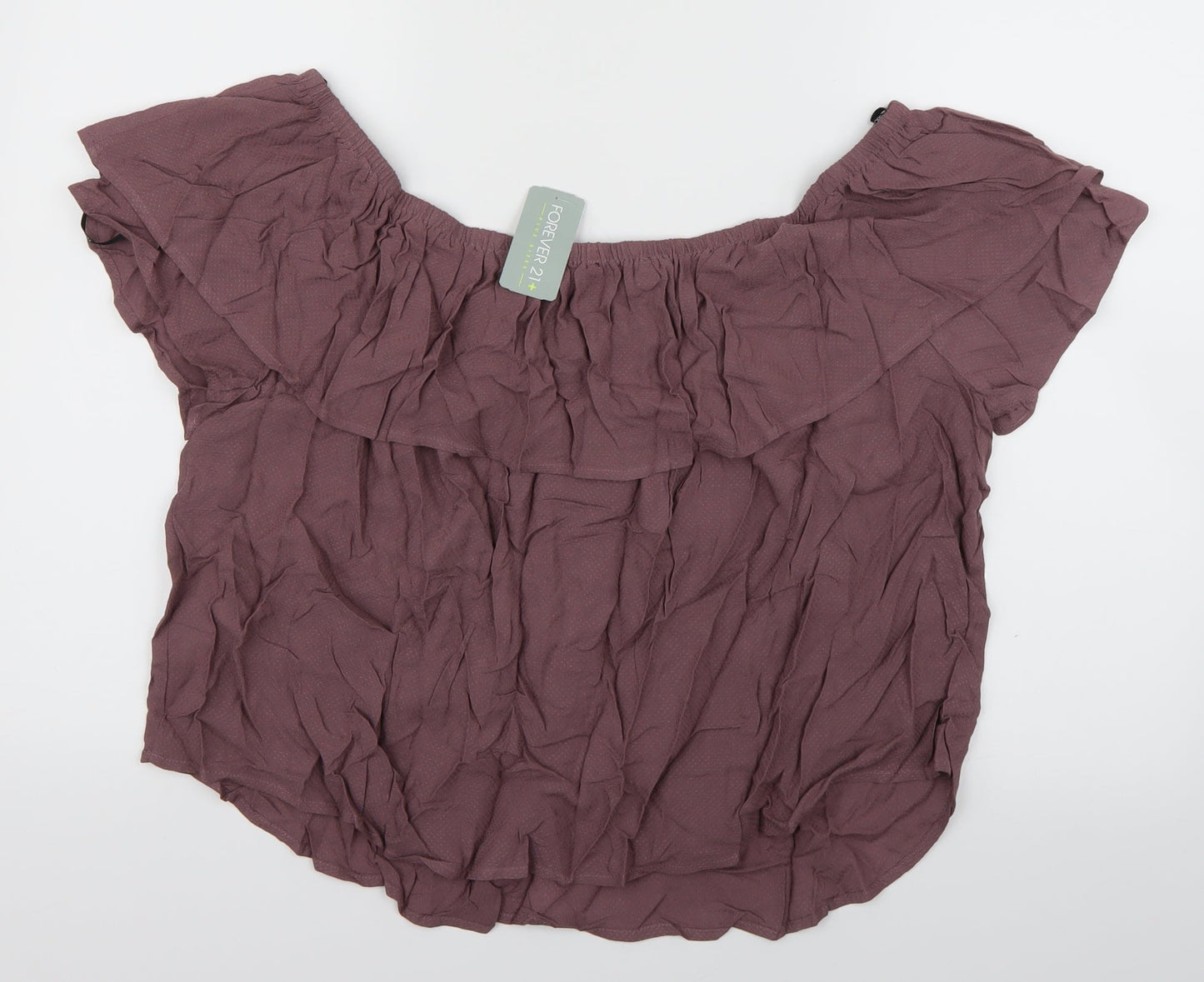 FOREVER 21 Womens Purple   Cropped Blouse Size XL