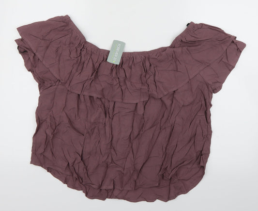 FOREVER 21 Womens Purple   Cropped Blouse Size XL