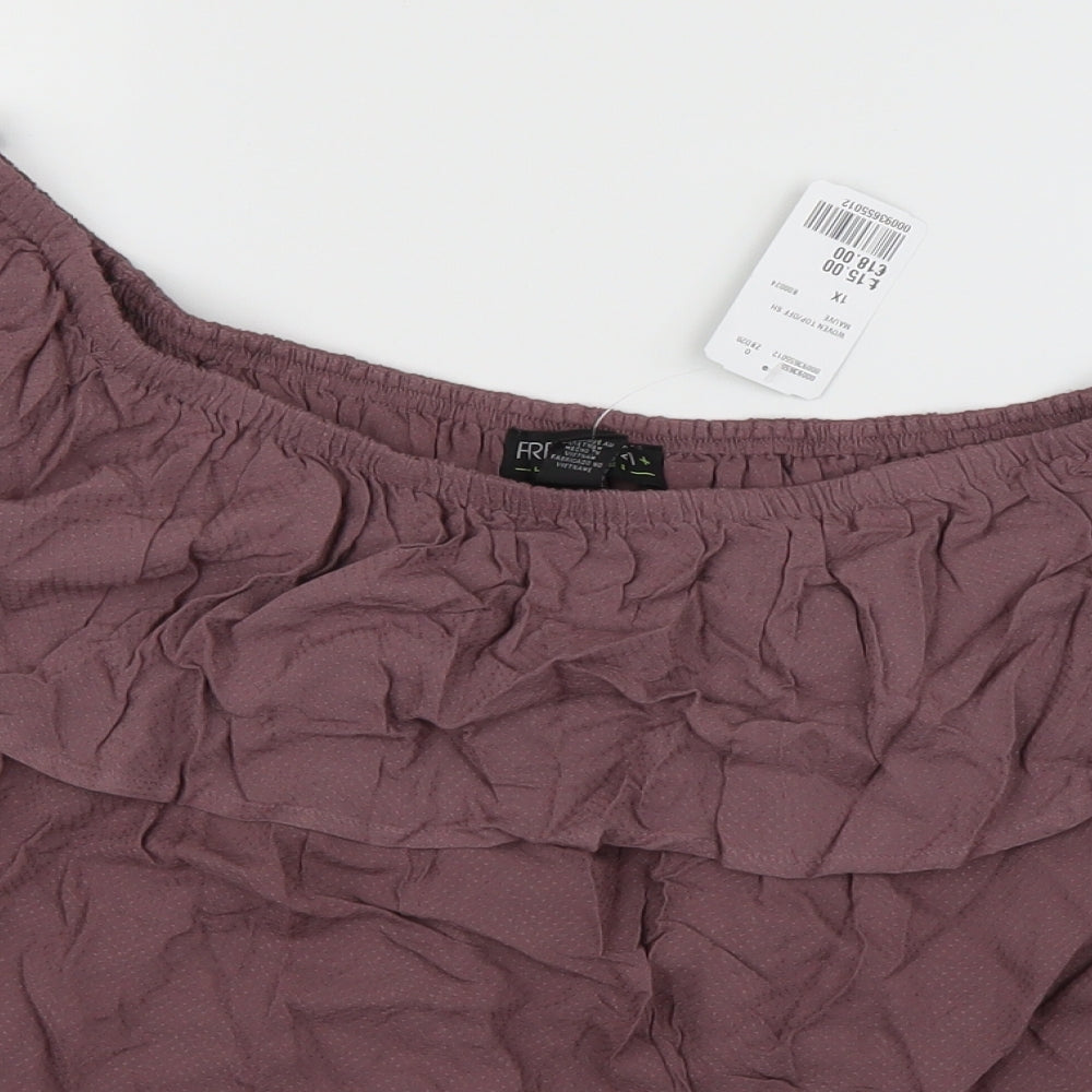 FOREVER 21 Womens Purple   Cropped Blouse Size XL