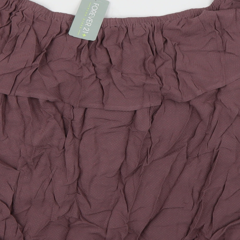 FOREVER 21 Womens Purple   Cropped Blouse Size XL