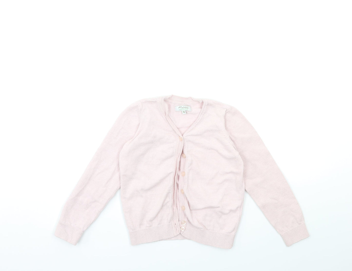 Malwee Girls Pink  Knit Cardigan Jumper Size 6 Years