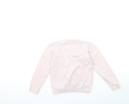 Malwee Girls Pink  Knit Cardigan Jumper Size 6 Years