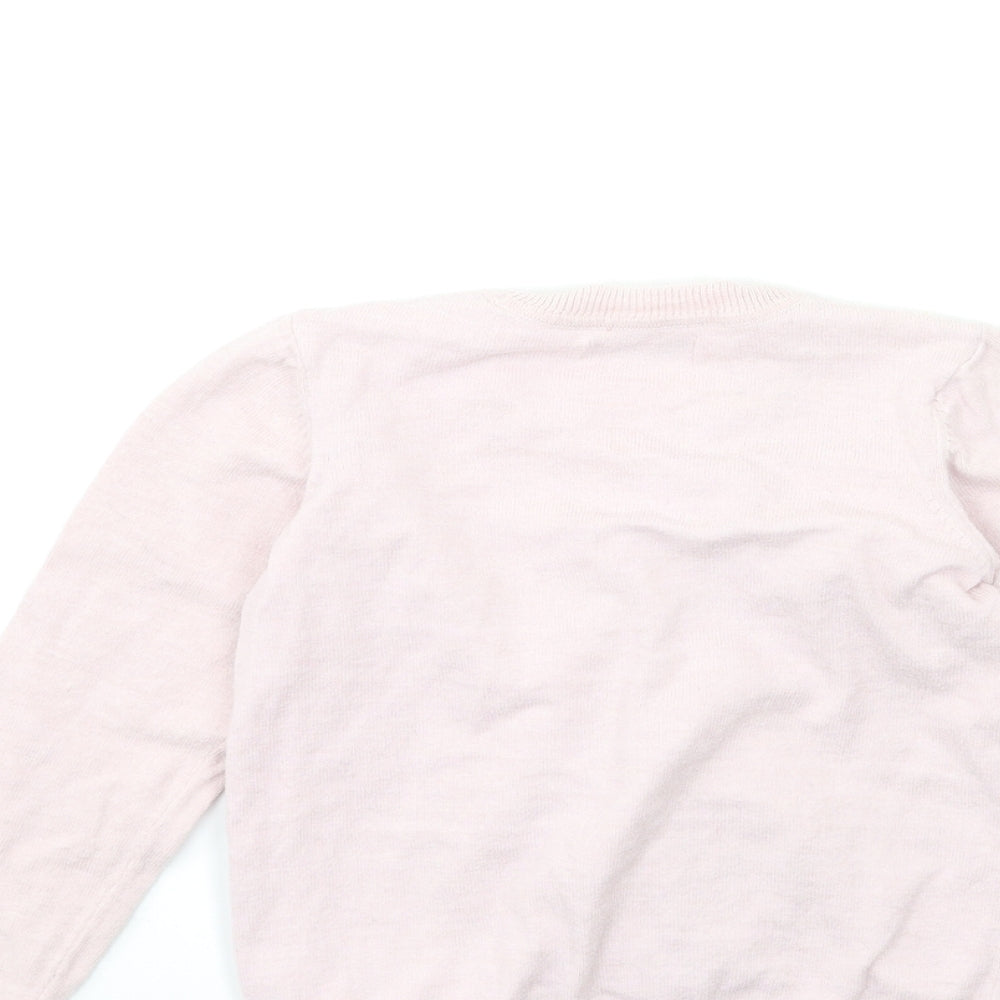 Malwee Girls Pink  Knit Cardigan Jumper Size 6 Years